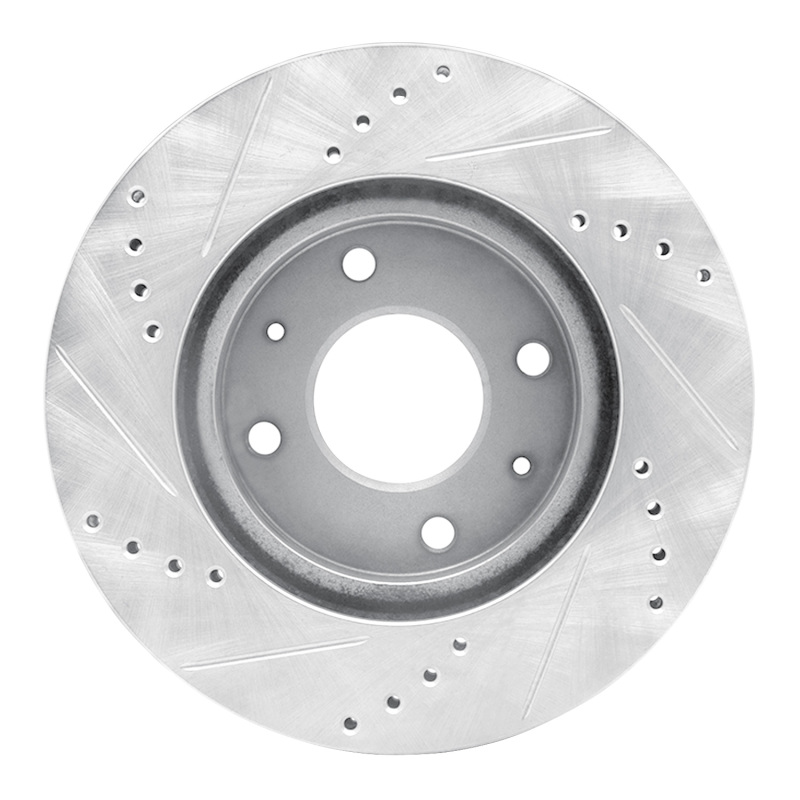 Mitsubishi Lancer Brake Rotor (1) - Front Right - R1 Concepts - Drilled & Slotted - Silver - 2004